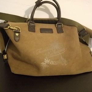 Tommy Bahama Weekender Duffle Bag Bamboo Canvas Le